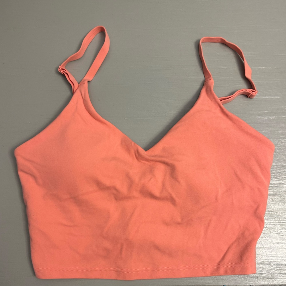 Athleta Elation V-Neck Longline Crop Top Sports Bra Size XS EUC